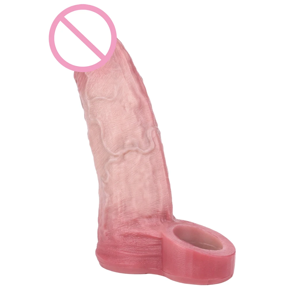 NSFU الجلد الشعور القضيب كم سيليكون الديك موسع و المكبر تأخير القذف الواقي الذكري القابل لإعادة الاستخدام يمزح الذكور الجنس لعب 18 +