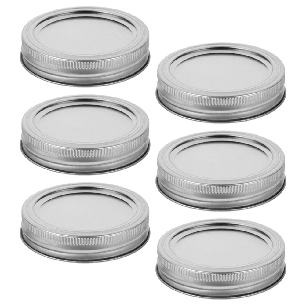 

6 set Mason Jar Lids Tinplate Wide Mouth Canning Leakproof Food Freshness Sealed Replacement Metal Kitchen Bar Supplies