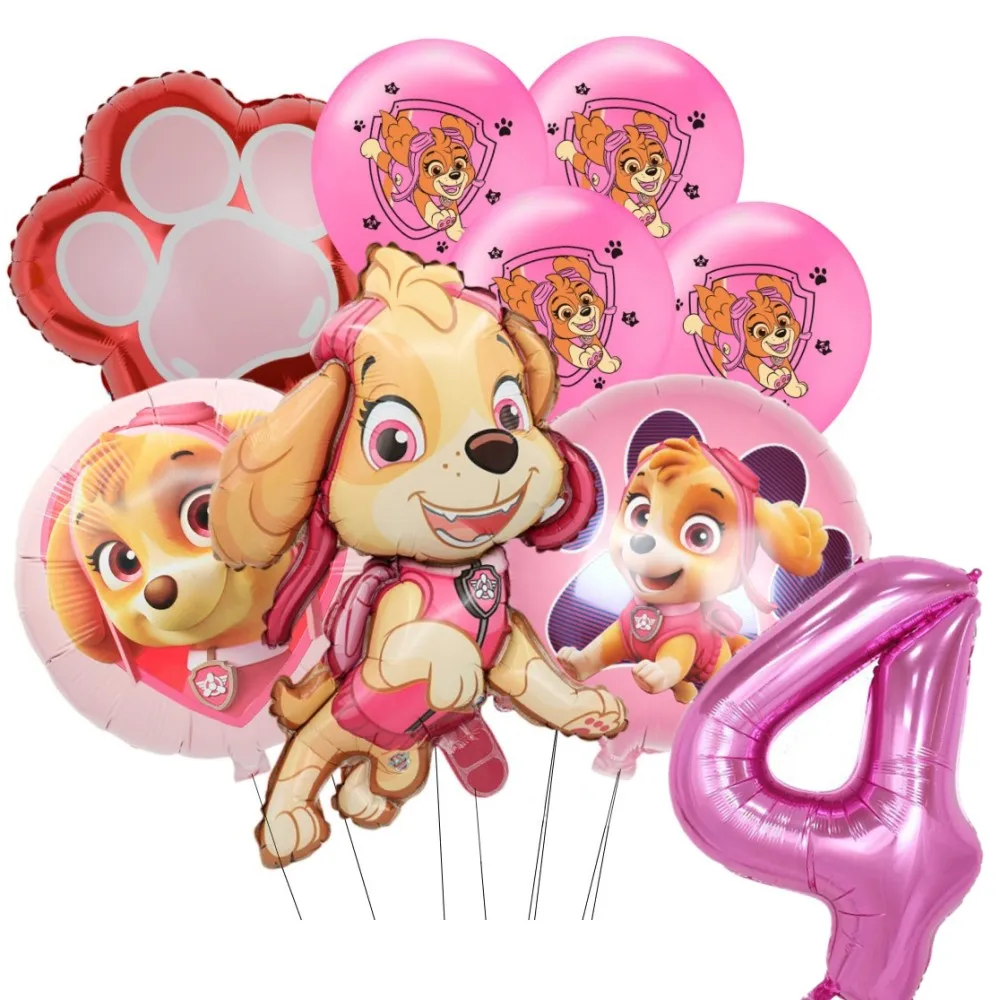 Ensemble de ballons en aluminium Paw Patrol Skye pour filles, décorations de fête préChristophe, cadeaux jouets pour enfants, rose, 32 po