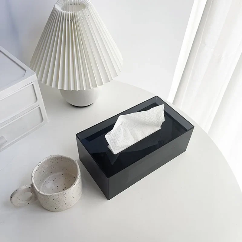 Acrylic Colorful Tissue Box Creative Nordic Luxury Facial Tissue Dispenser Box Desktop Napkin Holder Decoration