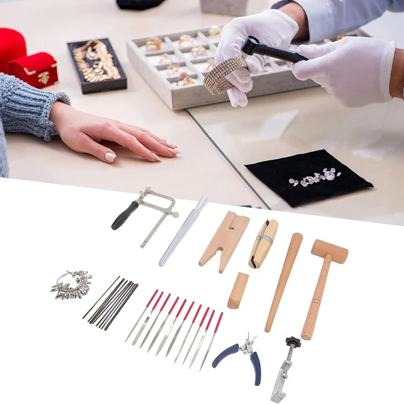 Top-Jewelry Making Tools Jeweler Saw Frame Blade Wire Cutter Needle File Ring Mandrel Jewelry Tool Set For Jewelry Making