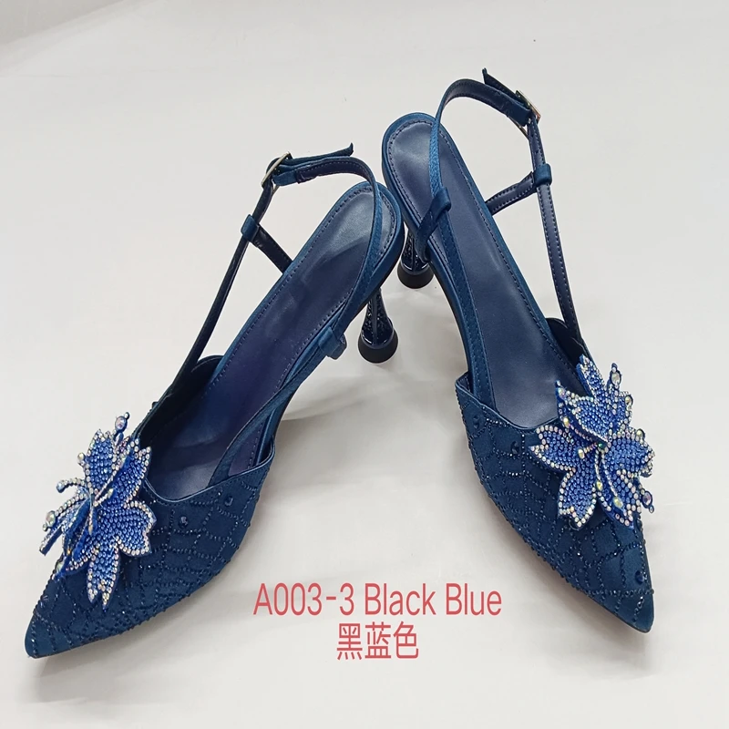 

INSIGHTLINK Women Navy blue/Olive green/Brown/Gold Color rhinestone Wedding Dress high-heeled sandals Party Gems Flower Shoes