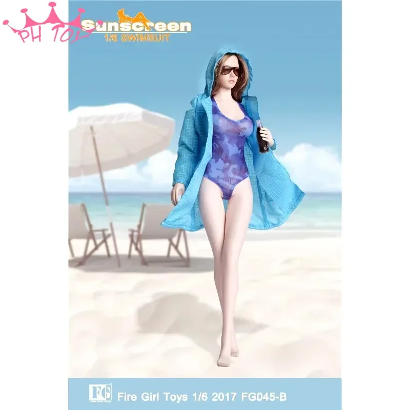 

1/6 Female Soldier Camouflage Sexy Bikini Swimsuit W/ Sunblock Suit Fit 12inch Action Figuers PH Body Doll Model Accessory Toys