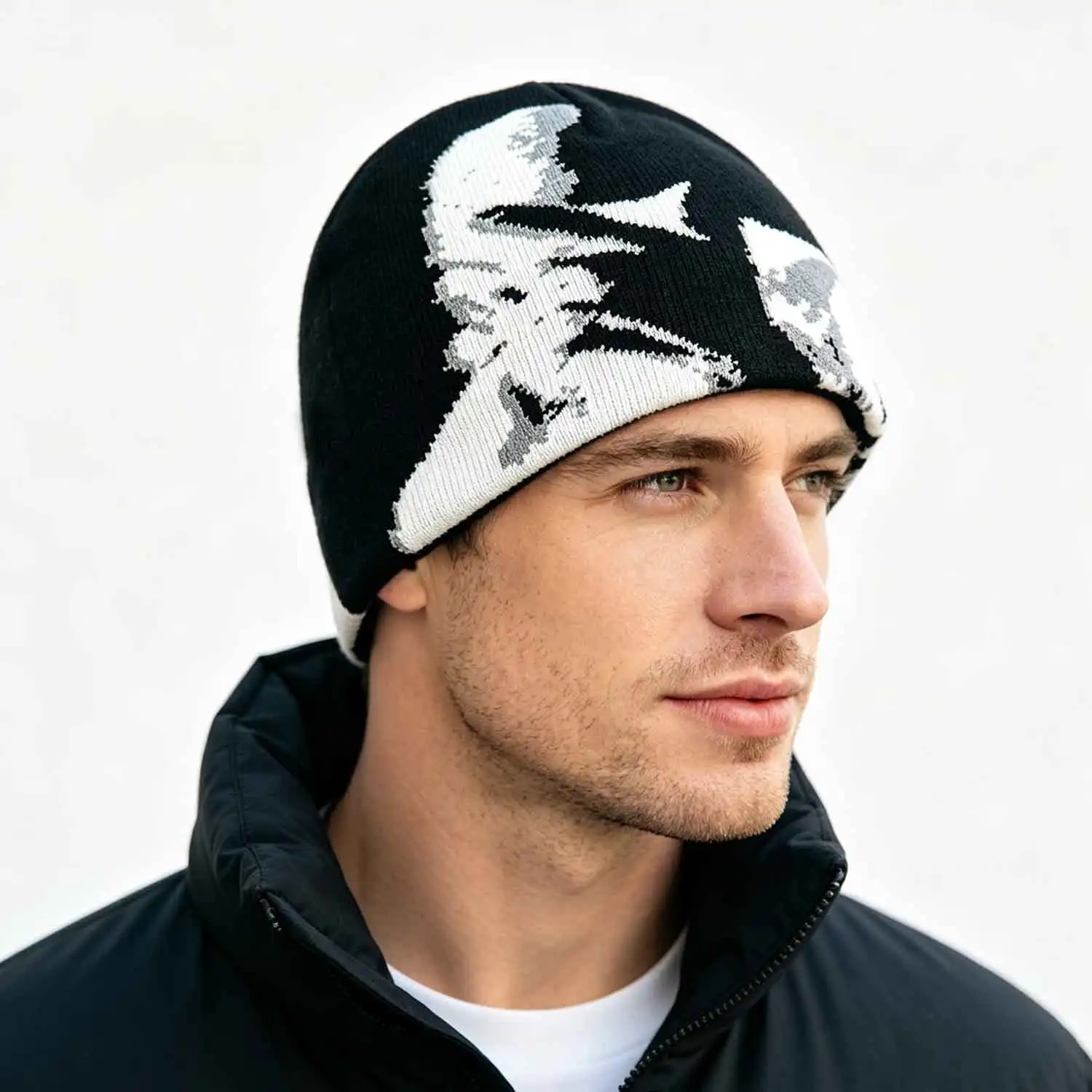 Y2K Autumn Winter New Funny Knit Beanie Unisex Streetwear Fashion Statement Warm Cold Hat Trendy