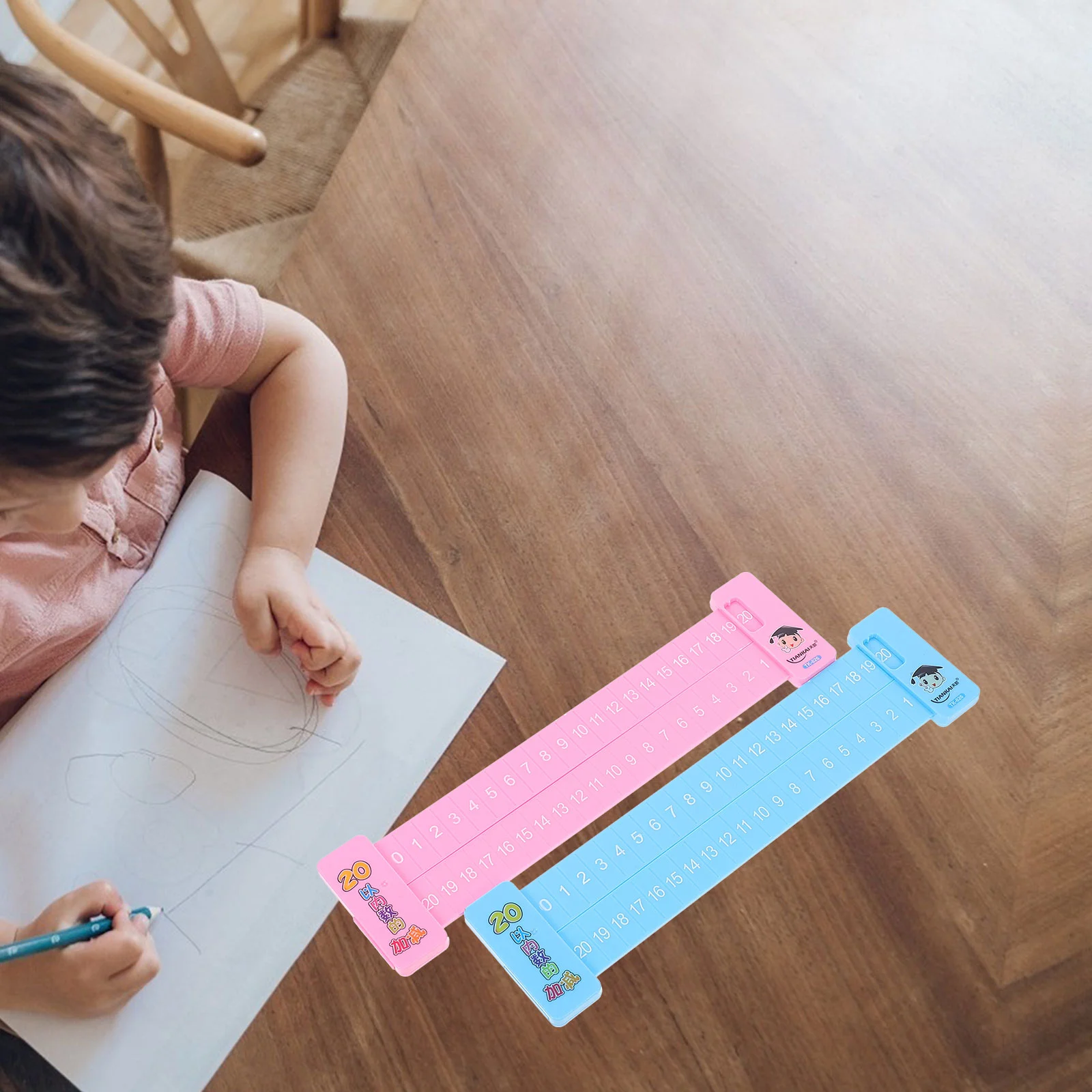 2 Pcs Math Ruler for Addition Children Number Rulers Learning Numbers Matching Household Portable