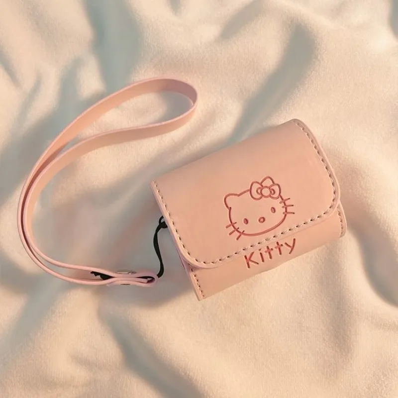 سانريو مرحبا كيتي الوردي بو الجلود سماعات حالات ل Airpods 1 2 3 4 Pro Pro2 الإبداعية الكرتون أنيمي مكافحة الإفلات واقية
