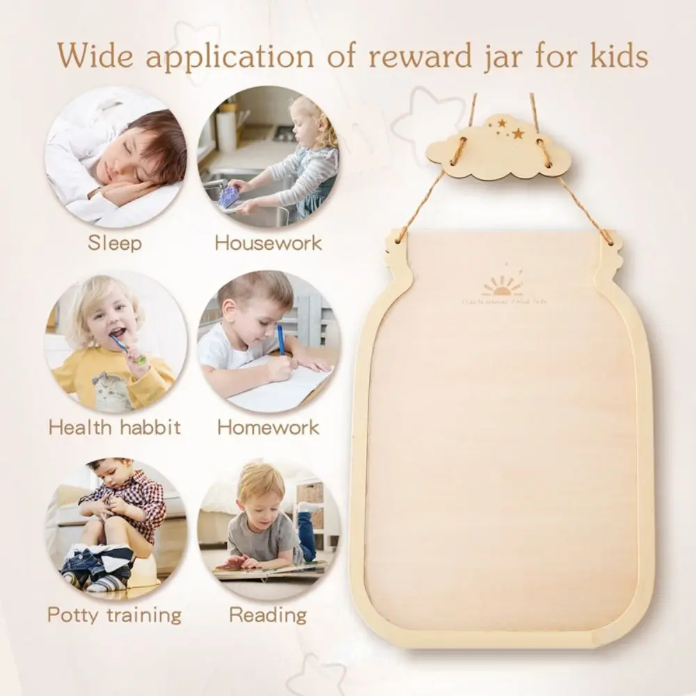 

С звездами или пончиками, деревянная бутылка с наградами, таблица поведения, образовательные аксессуары, банка с наградами, образовательные аксессуары Монтессори