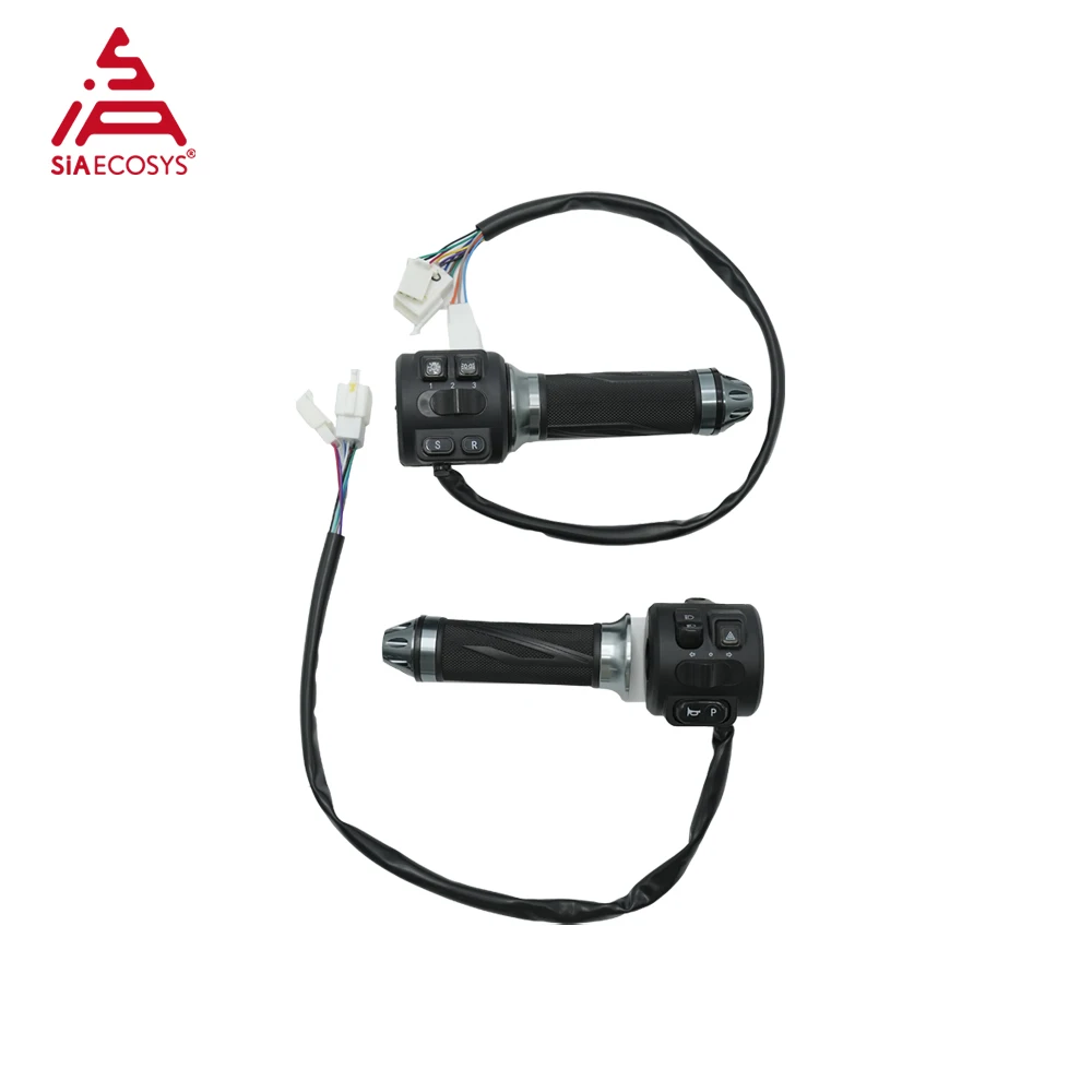 Combinazione Interruttore Acceleratore SIAECOSYS Z6 con Modalità Parcheggio, Retromarcia e Sport a 3 Velocità per Moto Z6