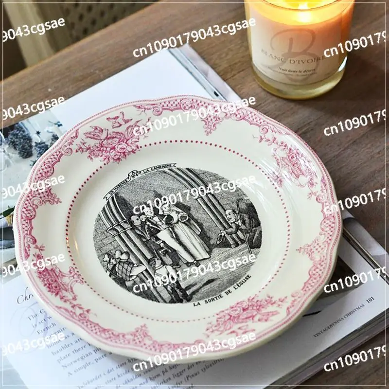 GIEN French Imported Tableware, Dinner Plate, Dim Sum Plate, Disc 6 Wedding Gifts, Christmas Gift Box, Rose Wedding