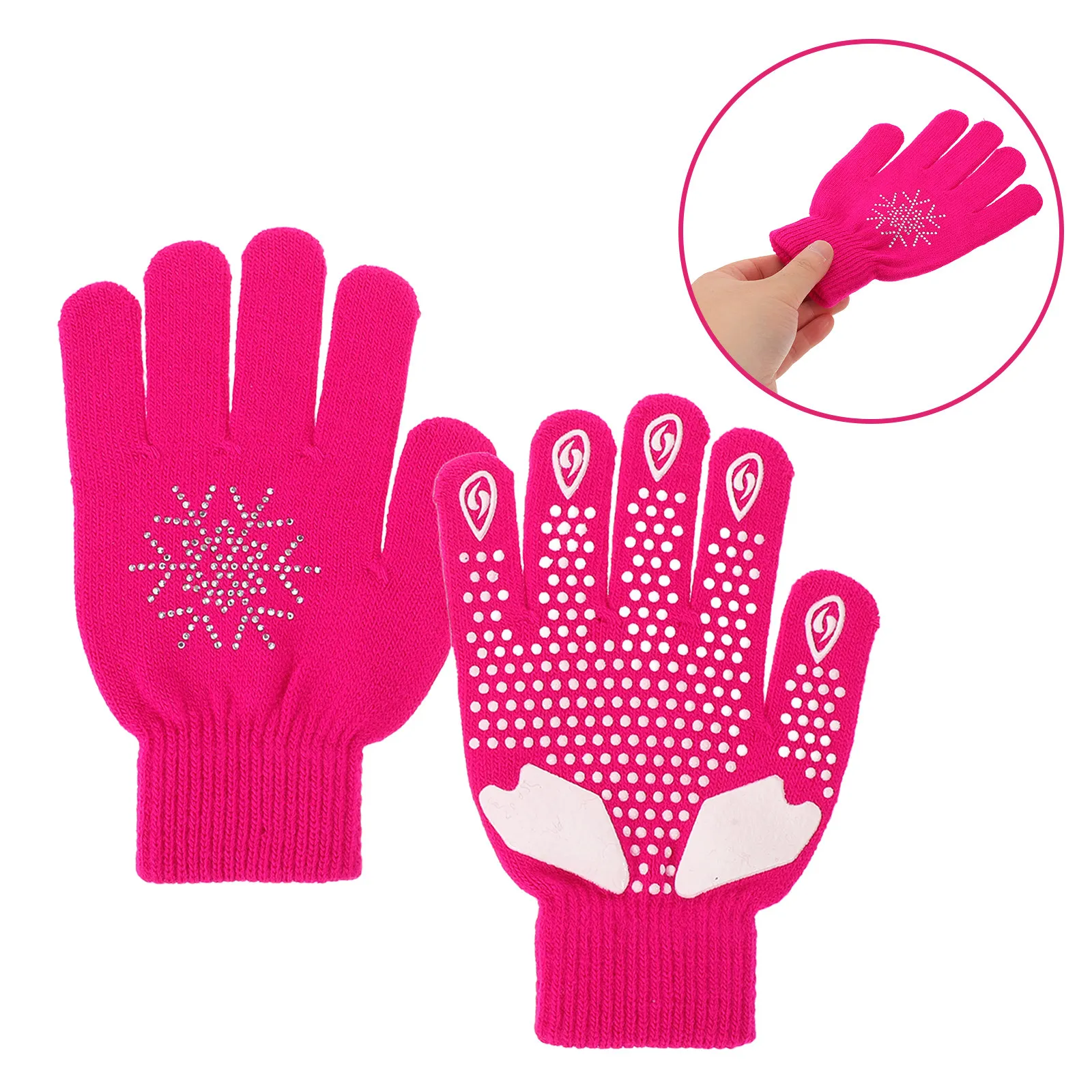 

1pcs 1 Pair Figure Skating Gloves Non Slip Padded Performance Winter Competition Ice Skating Protective Mittens For Youth