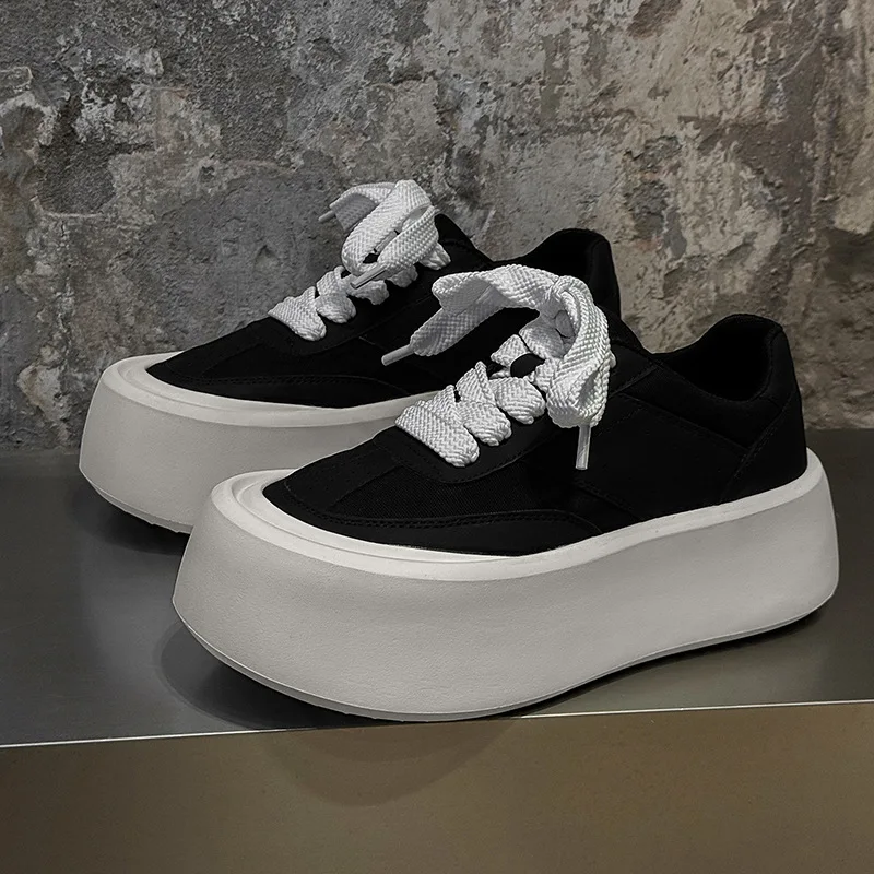 Sneaker Casual Men Designer Retro White Board Shoes Fashion Leather Casual Breathable Height Increased Flat Platform Sport Shoes