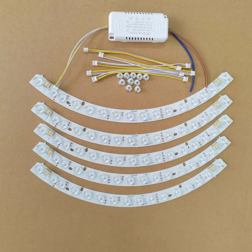 Ceiling Fan Light Replacement LED Strip Curved Lens Module High Intensity Light Source Dimmable Indoor Lamp Upgrade Kit
