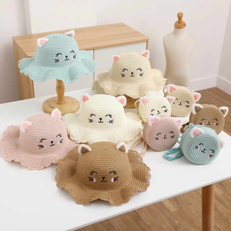 Chapeau Bob Mignon Avec Oreilles De Chaton - Unisexe Adulte Et Enfant, Motif Chat Kawaii, Coton Respirant, Idéal Été Et Toutes Saisons