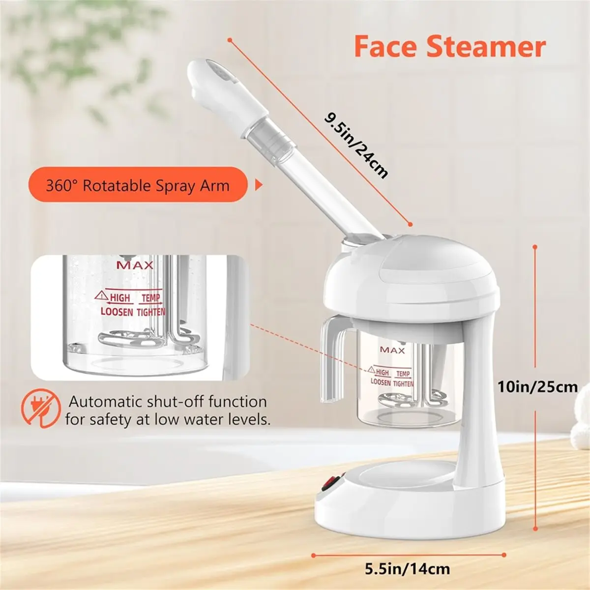(AD11] Hydration Steamer-Face Steamer for Deep Cleaning, Nano Ionic Face Steamer for Home Salon Spa Personal Care