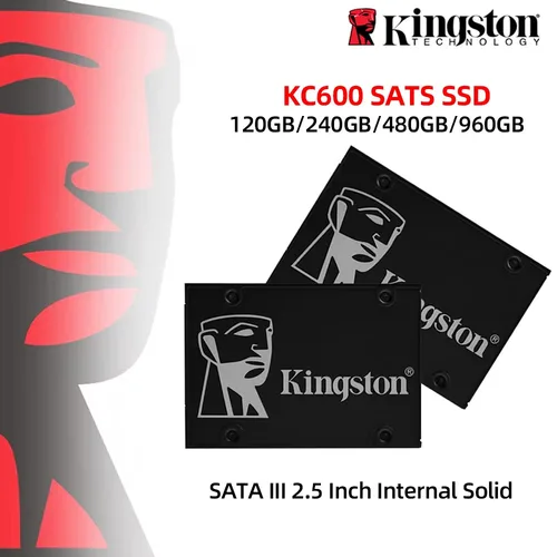 Kingston KC600 SSD 1TB 256GB 512GB 2TB SATA 3 Unidad interna de estado sólido de 2,5 pulgadas HDD Disco duro HD SSD 1024GB PC portátil de escritorio