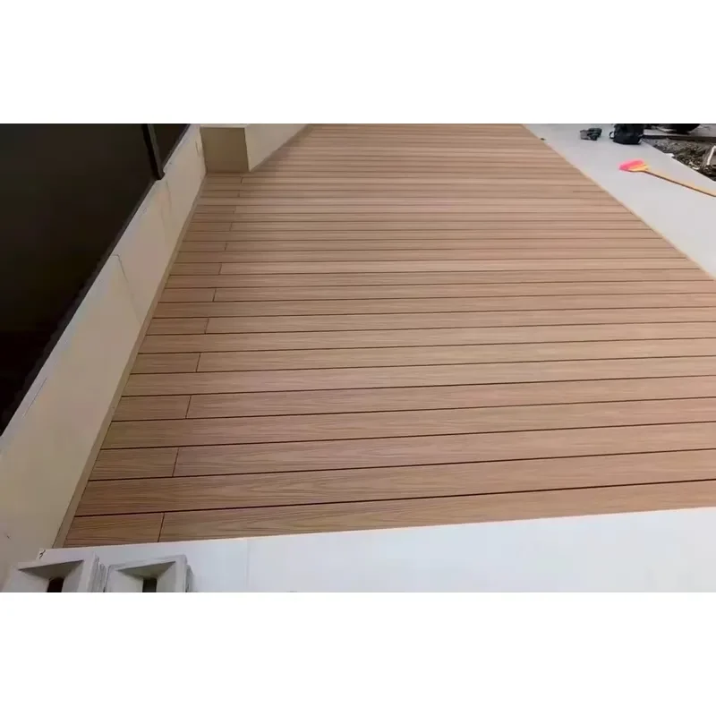 Hollow Bamboo Decking Board 3D Embossed Brushed Fireproof Water-Proof Interlocking Square Edge Rectangle Modern Design
