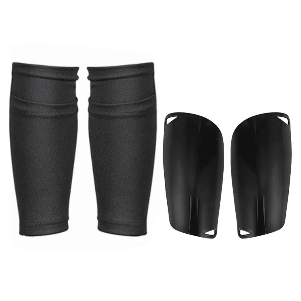 2PCS PU Leather Soccer Shin Guards Zipper Closure Foldable Shin Guard Sleeves Multi-Accessories Magnetic Leg Guard Set