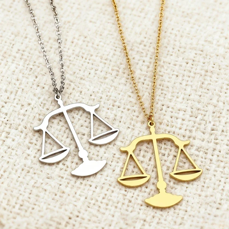 Stainless Steel Necklaces Mythology Libra Prayer Baptism Pendant Bohemian Choker Female Chain Necklace For Women Jewelry Gifts