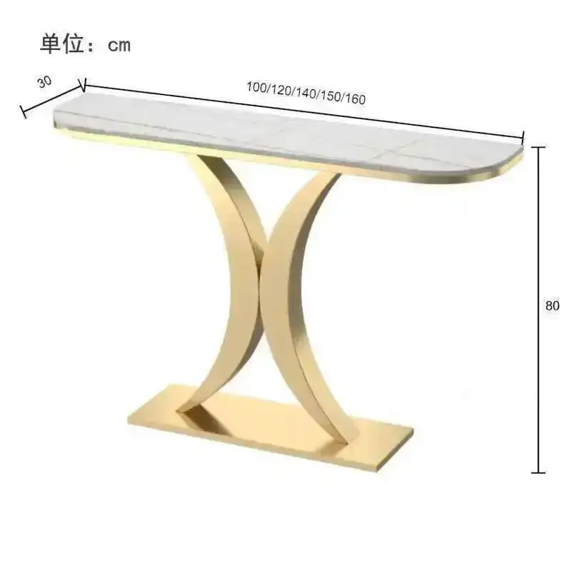 Living Console Light Luxury Tables Slate Table Room Furniture Entrance Console Home Wrought Iron Against Wall Hallway Table Desk