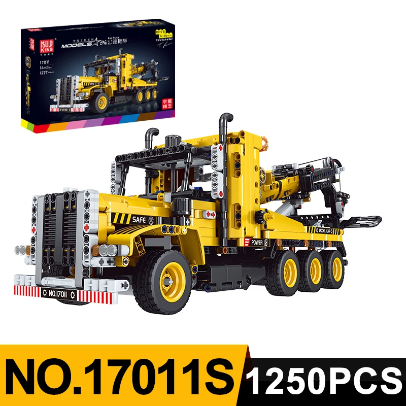 Mould King 17011 Technical MOC-43434 Heavy-duty Tow Highway trailer Truck Building Blocks  Engeineering Bricks Car Toys Gifts