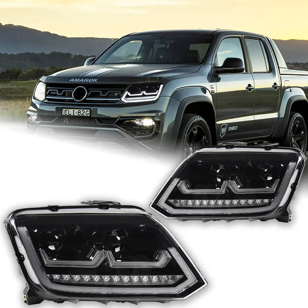 Car Lights For VW Amarok Headlight Projector 2010-2020 Dynamic Signal Head Lamp LED Headlights Drl Lens Automotive Accessories