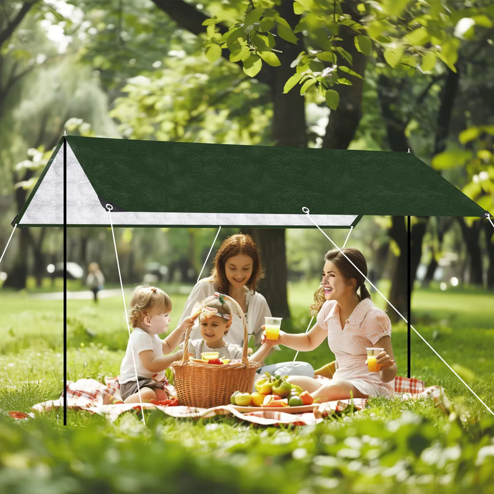 5x3m 4x3m 3x3m Large Waterproof Tarp Camping Tent Outdoor Shade Sail Ultralight Garden Canopy Awning Tourist Beach Sun Shelter image 6