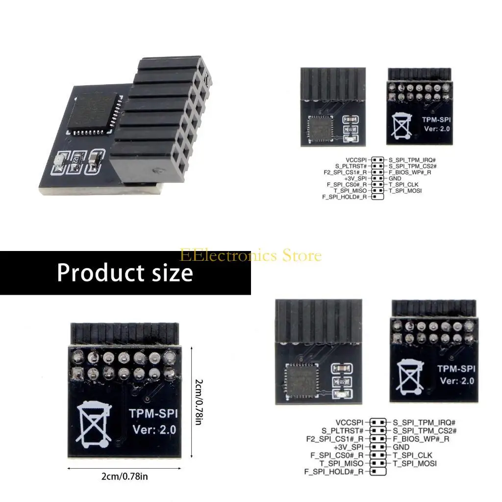 B03C Durability TPM 2.0 Encryption Module 14 Pin SPI Design Supports 11 And Secure Storage