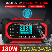 Car Battery Charger 12V/24V Smart Fully Automatic Temperature Compensation Battery Charger for AGM Lead-Acid Batteries