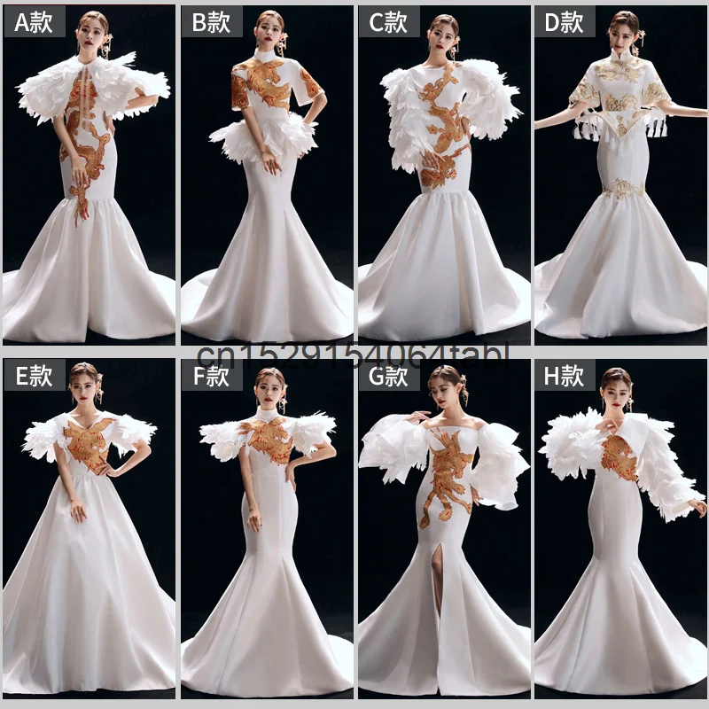 

Dress For Women 2024 New Elegant, Dignified, Atmospheric Stage, Adult Fashion Show, Cheongsam Long Style, Chinese Han Fu