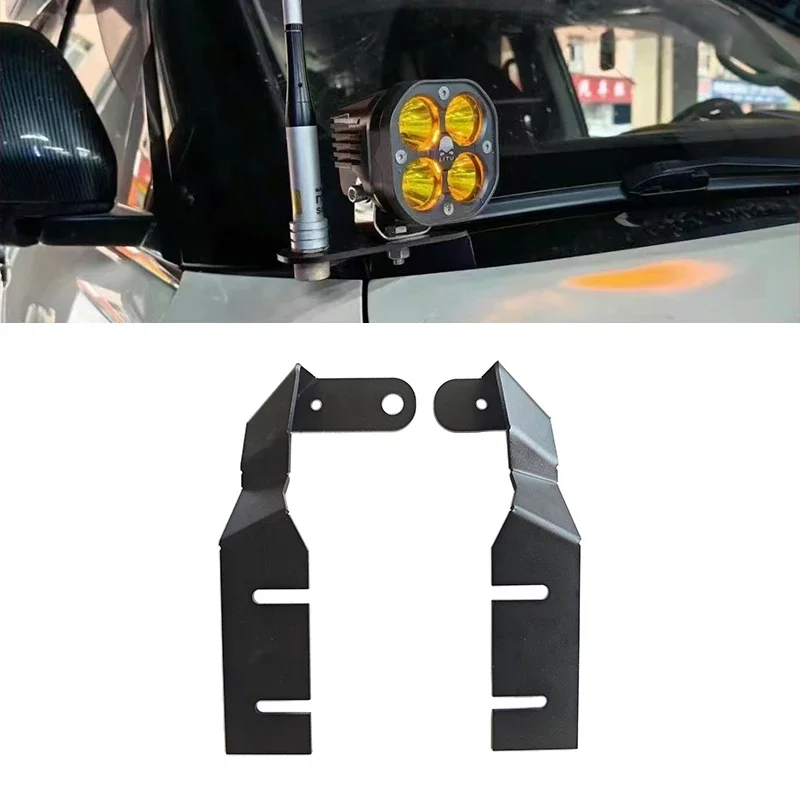 Engine Hood Spotlight Bracket for 12-24 Nissan Patrol Y62, Can Install Spotlight and Antenna Manganese Steel Material