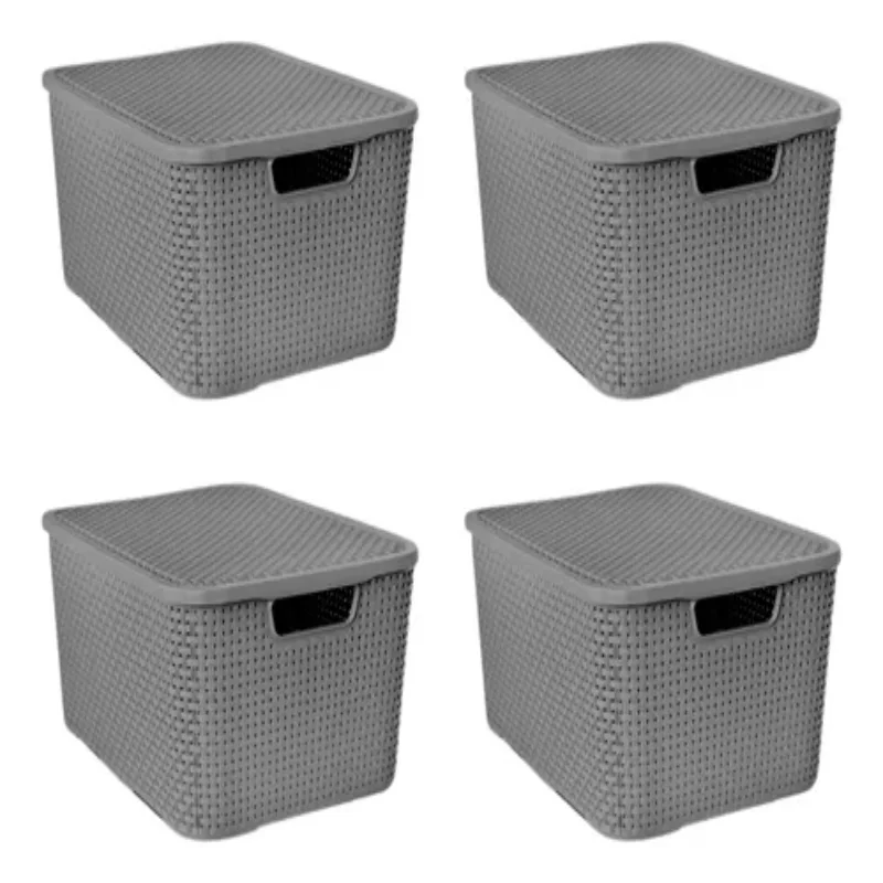 4 Box 17 Liters  Organizers Rattan Boxes, Boxes and Baskets Decorative Boxes