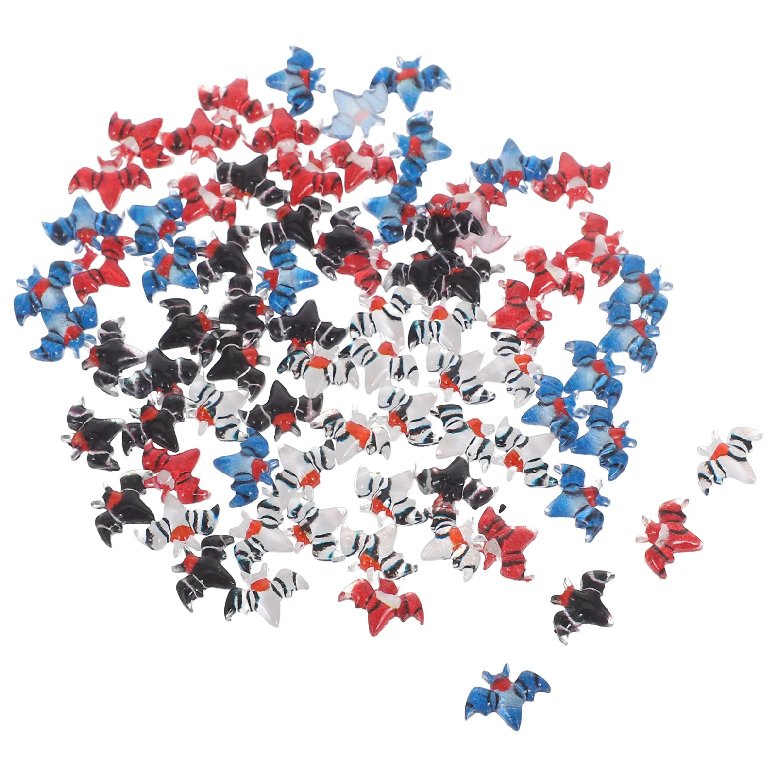 80Pcs Halloween Mini Bats Resin Tiny Figurines Spooky Cartoon Accessories for Miniature Gardens DIY Crafts Halloween Mini Bats