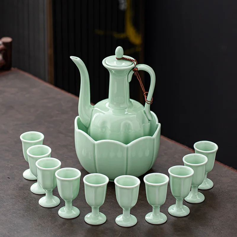 Wine warmer set, champagne glass, glass thermostat, wine jug, household ironing set, ceramic Baijiu cup, rice  cooking