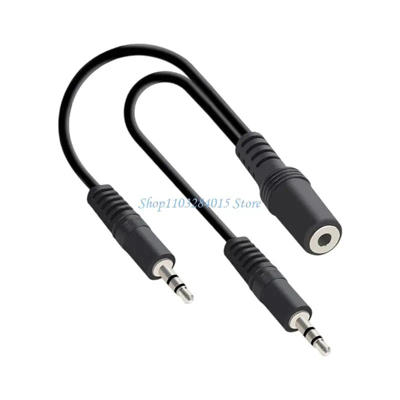 R6FF Double Output 3.5mm Stereos Female To 2 Male Y Splitter Sound Cable For Multiple Device Sharing