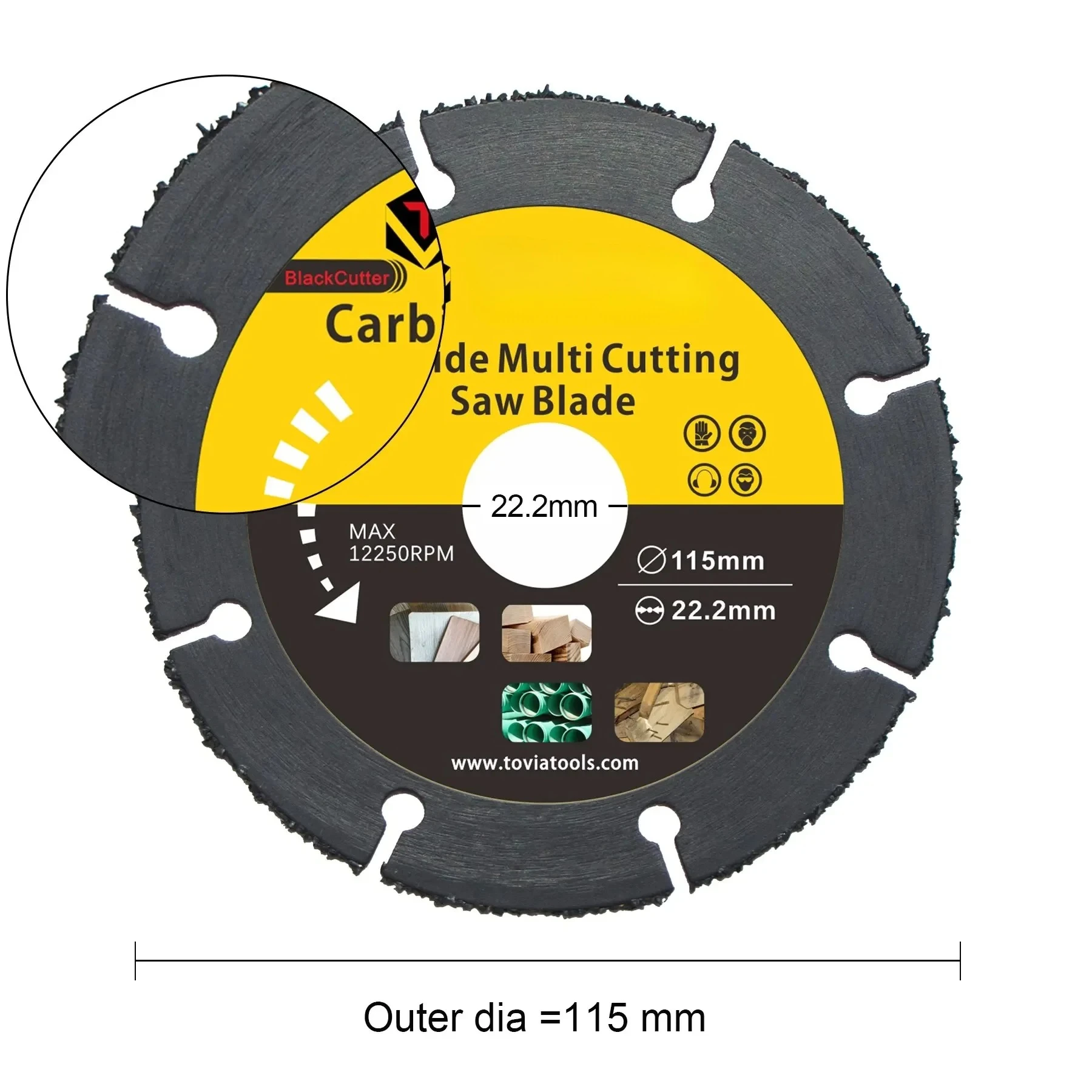 115 mm Hartmetall-Sägescheibe für Winkelschleifer, Multitool, Holzschneider, Trennscheiben, Klingen