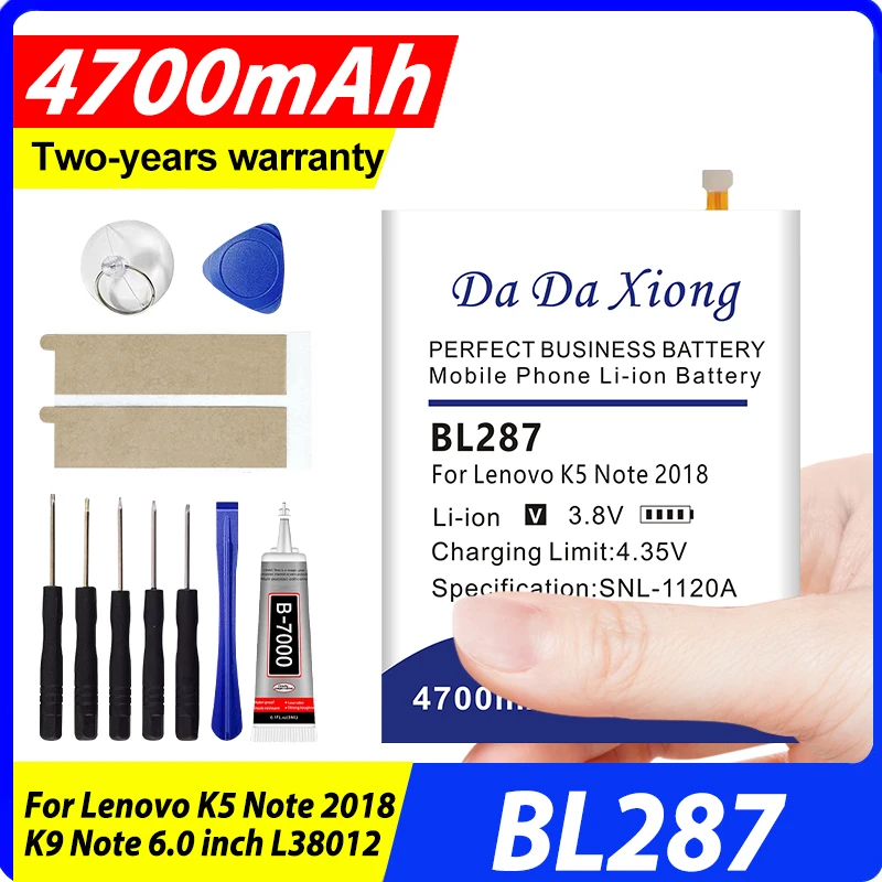 

3.8V 4700mAh BL287 Battery For Lenovo K5 Note L38012 6 inch Mobile phone