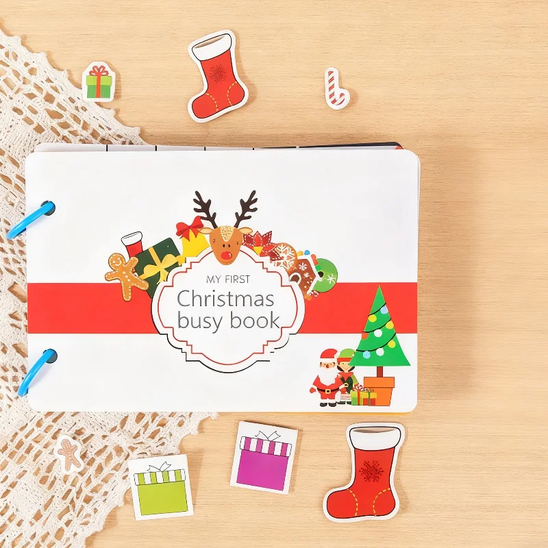 مونتيسوري بيبي مشغول كتاب هالوين هدية عيد الميلاد لعبة بلدي أول كتاب هادئ لصق التعلم المبكر التعليم ألعاب أطفال للأطفال