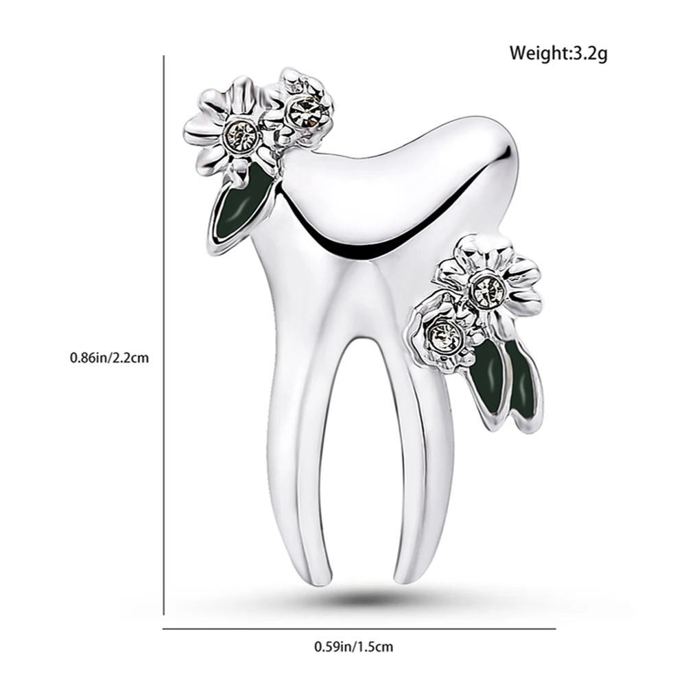 Catuni Teeth Flower Dental Pin Brooch Medicine Badge Lapel Lanyard Backpack Jewelry Gift for Doctor Dentist Nurse Student