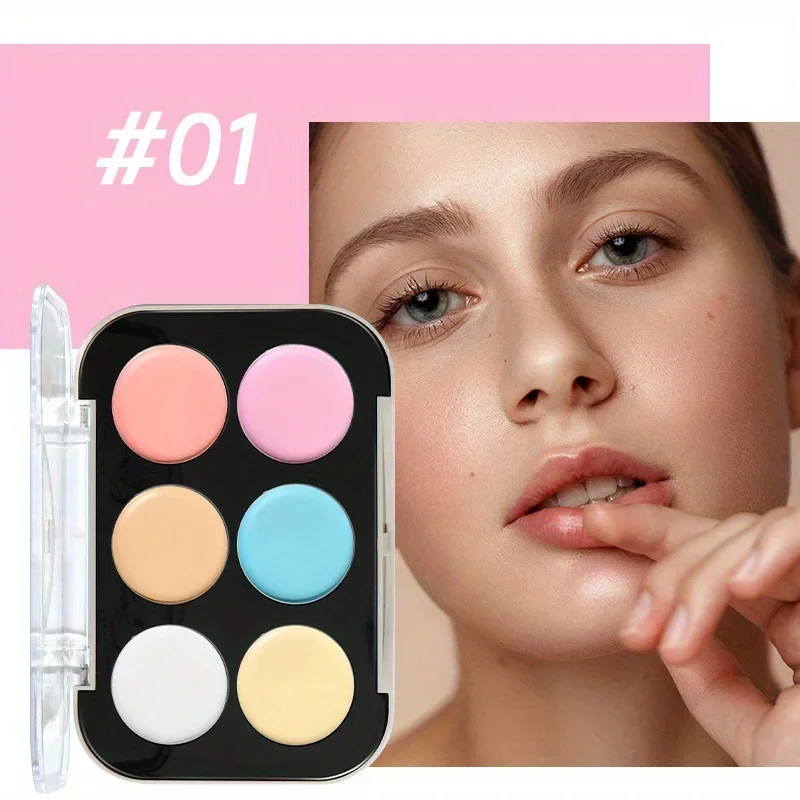 6 Colors Concealer Palette Long Lasting Cover Dark Circles Acne Pores Cream Shading Highlighter Moisturize Face Cometics