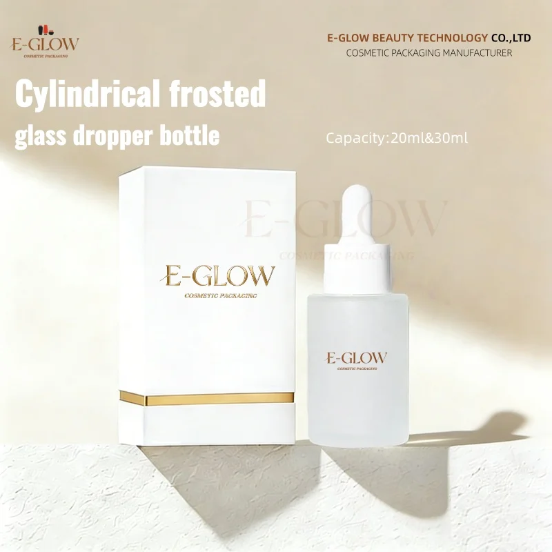 Picture 6: 【Logo Custom】100Pcs Customized 20ml/30ml Cylindrical Frosted Glass Dropper Bottle Small Batch Customization Factory