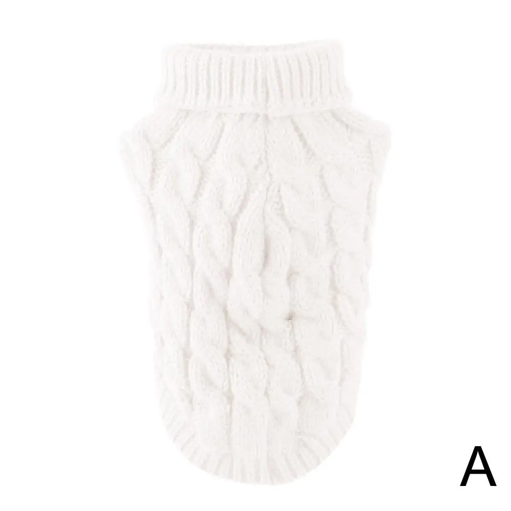 Pet Dog Dolcevita Maglione lavorato a maglia Cappotto Scaldino invernale Ispessimento Pullover Maglieria Cappotto all'uncinetto Vestiti per cucciolo di cane H3C2