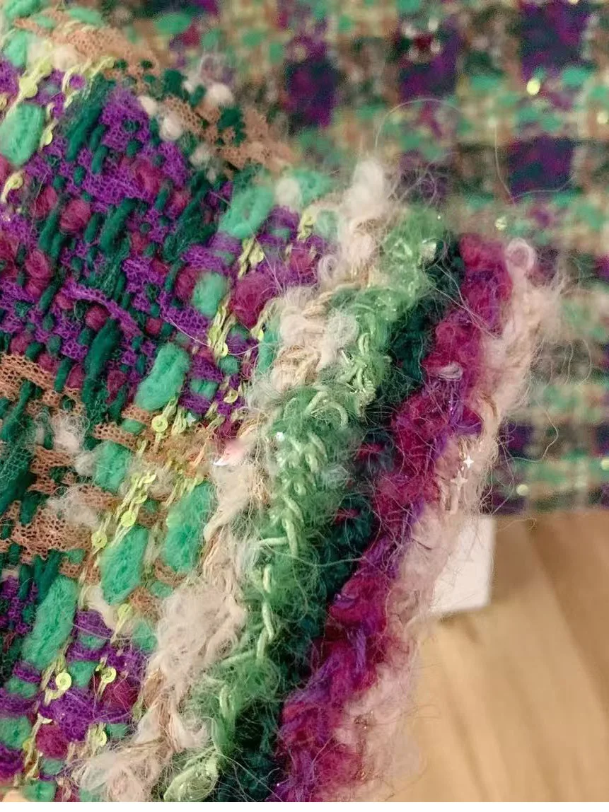 

2025 Winter New Sle round Ne Coat Thi Tweed Ele Versatile Ladylike Small Fraance Pattern Commute Straight Tube pe