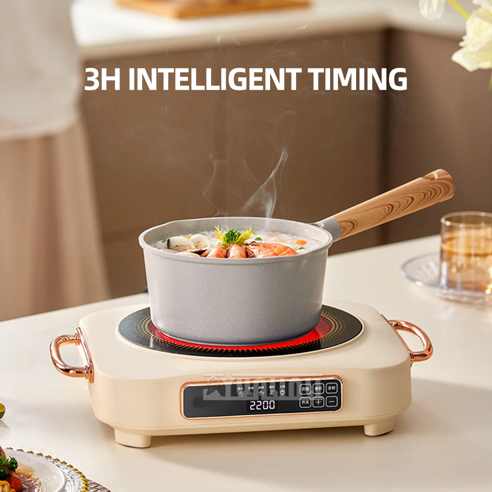 

Бытовая мини-плита 2200 Вт, электрическая керамическая плита, мощная индукционная плита Fogão Eletrico