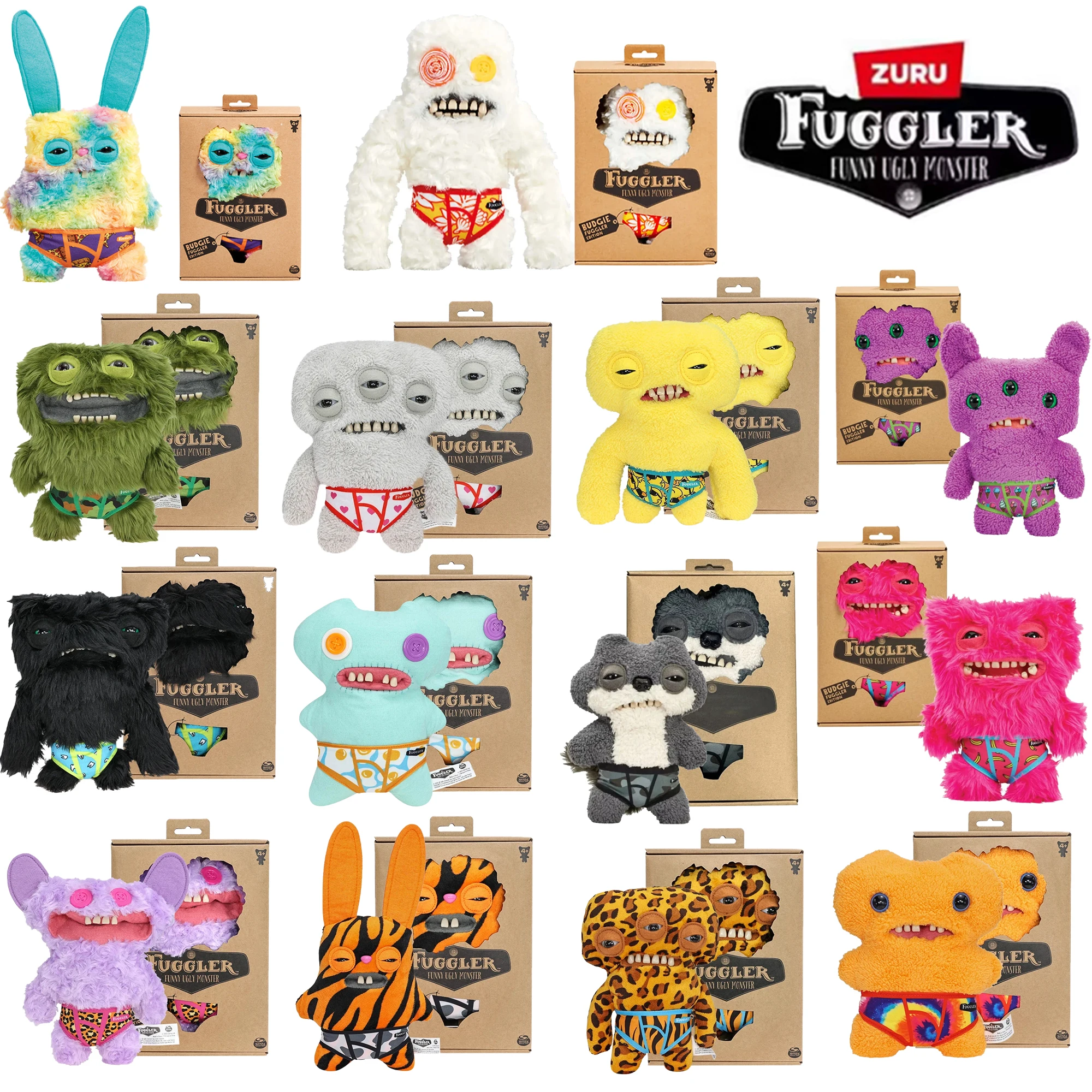 

Оригинальный Fuggler WideEyed Tooths Monster, плюшевая кукла, мягкая нижнее белье Fugg, серия, мягкие штаны, зубчатая монстрокость, игрушка Peluche