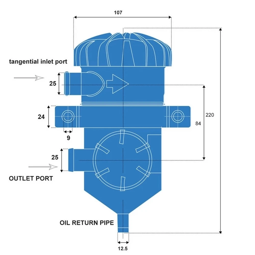 Universal Provent 200 Oil Separator Catch Can Filter For Ford Patrol Turbo 4Wds Charged OE 612630060015 60138 Gas Separator