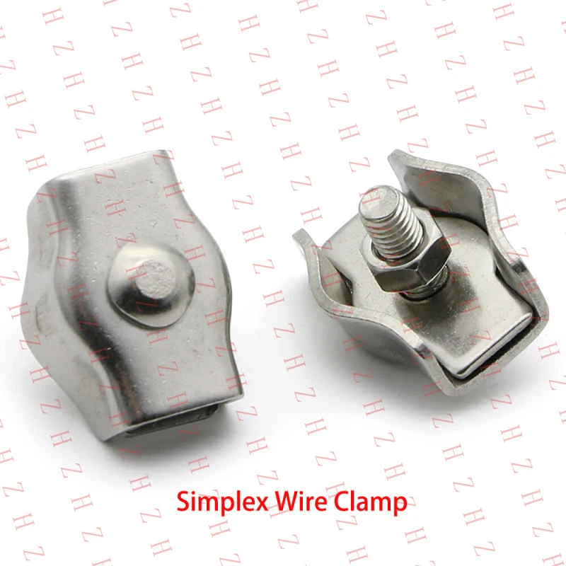U+ Suitable For 1.2mm-8mm 304/A2 Stainless Steel Wire Rope Simple Grip Cable Clamp（Minimum order 10 pieces）