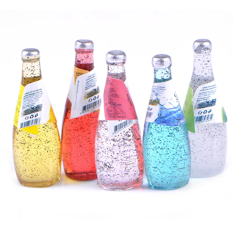 1/12 Miniature Food Mini Fruit Drink Play Doll Food Dollhouse Kitchen Toys Resin Mini Fruit Bottle Simulation Drinks Model Toys