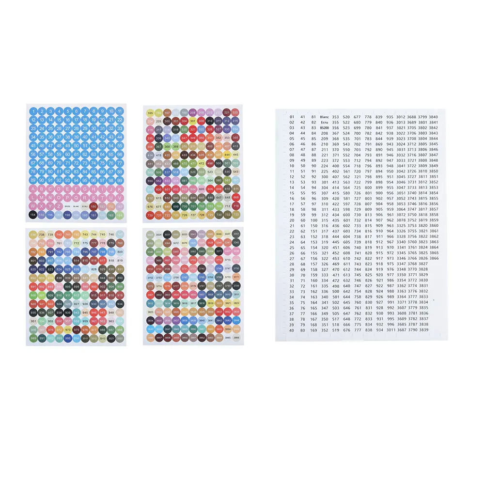 DMC Color Number Stickers Diamond Painting Accessories Tools Round Diamond Painting Color Chart for Diamond Painting Storage Box