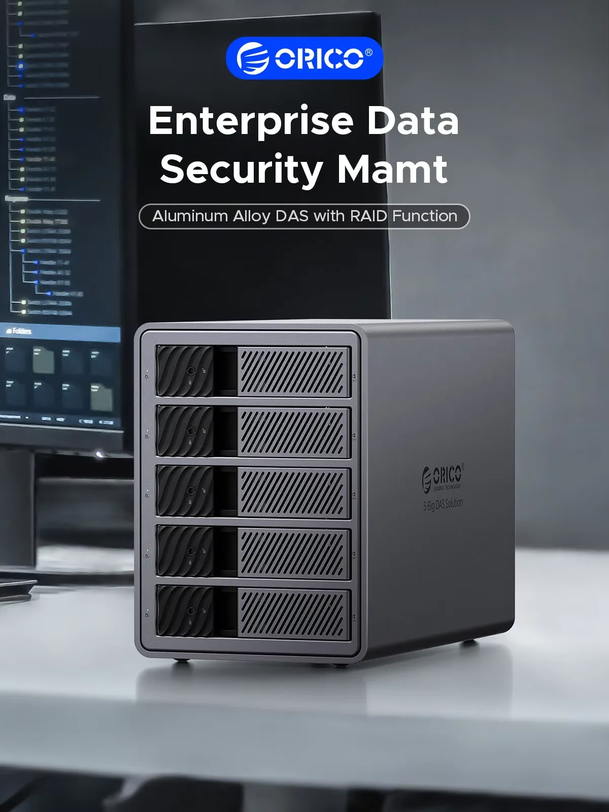 ORICO 3,5-Zoll-USB-3.0-5-Gbit/s-HDD-Dockingstation mit 2, 4 oder 5 Einschüben und 150-W-Kühlgebläse für professionelle 5-Einschub-DAS-Lösungen (ProRAID)