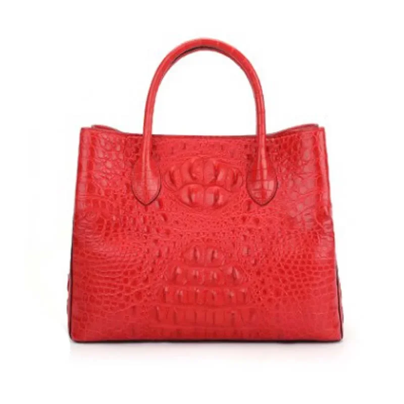 dongou  crocodile  Female bag  Inclined shoulder bag  crocodile  Back part  bone skin women handbag